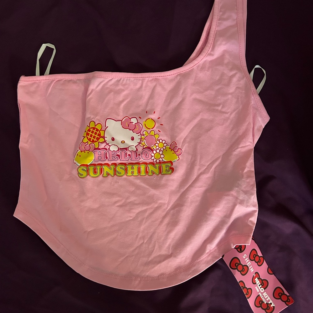 SHEIN hello kitty one strap crop top